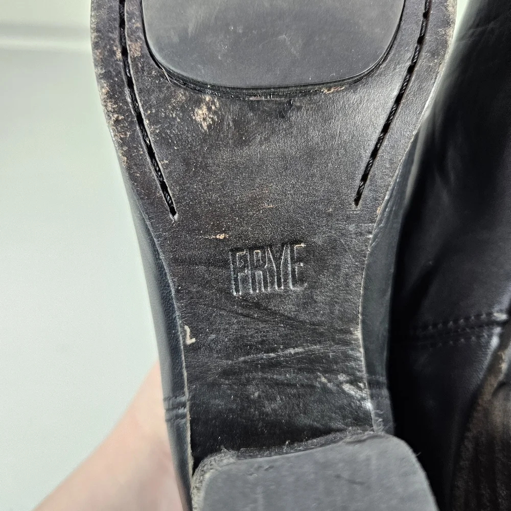 Frye Naomi Pickstitch Black Leather Ankle boots Size 7